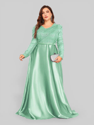 Vestido de Festa Plus Size Manga Longa Unique - Aurea Dress