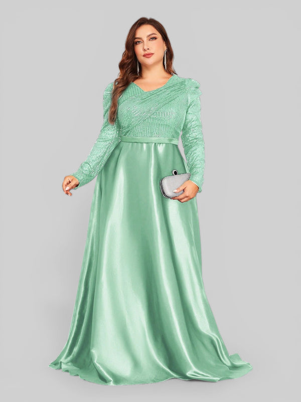 Vestido de Festa Plus Size Manga Longa Unique - Aurea Dress