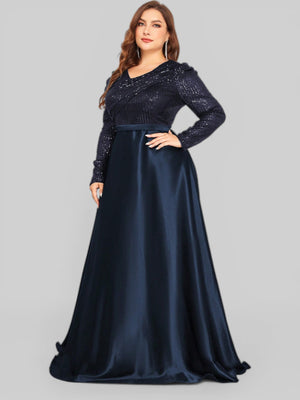 Vestido de Festa Plus Size Manga Longa Unique - Aurea Dress