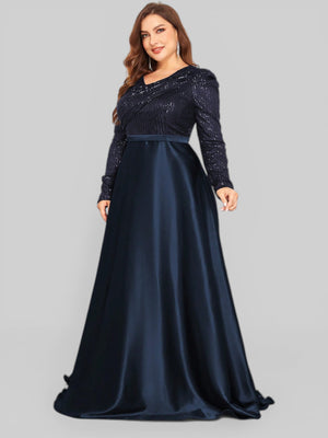 Vestido de Festa Plus Size Manga Longa Unique - Aurea Dress