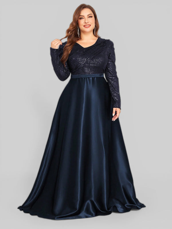 Vestido de Festa Plus Size Manga Longa Unique - Aurea Dress