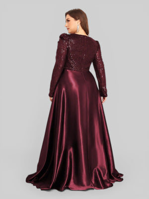 Vestido de Festa Plus Size Manga Longa Unique - Aurea Dress