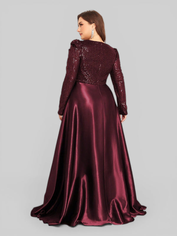 Vestido de Festa Plus Size Manga Longa Unique - Aurea Dress