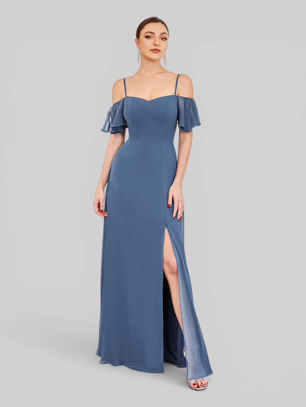 Vestido de Festa Plus Size Ombro a Ombro com Alças Lovissa