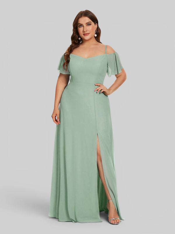 Vestido de Festa Plus Size Ombro a Ombro com Alças Lovissa