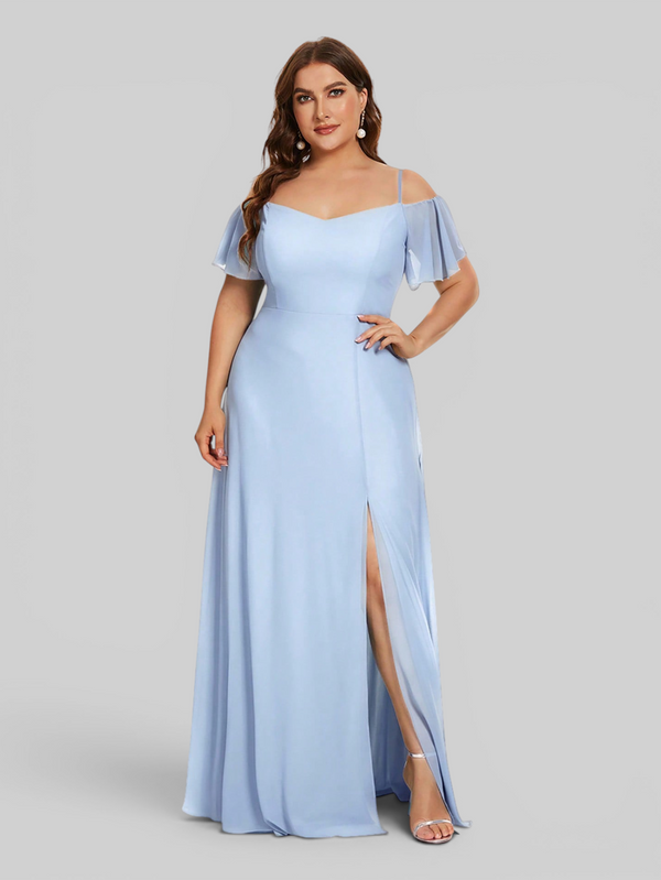 Vestido de Festa Plus Size Ombro a Ombro com Alças Lovissa