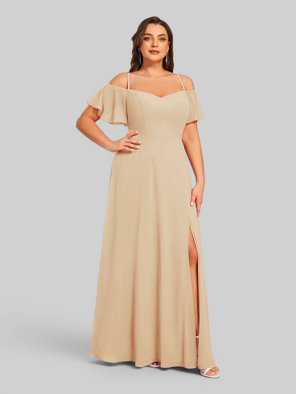 Vestido de Festa Plus Size Ombro a Ombro com Alças Lovissa