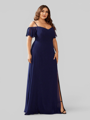 Vestido de Festa Plus Size Ombro a Ombro com Alças Lovissa