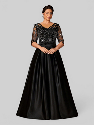 Vestido de Festa Plus Size Super Luxo Bordado Leme