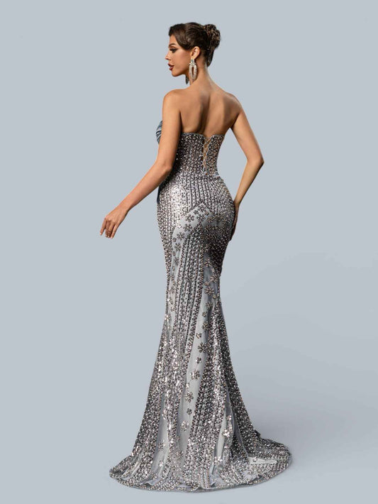 Vestido de Festa Sereia Premium Paetê Aurea Celine