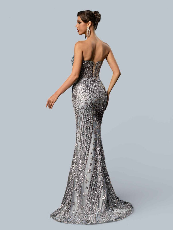 Vestido de Festa Sereia Premium Paetê Aurea Celine