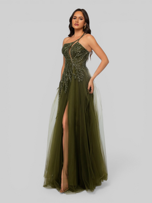 Vestido de Festa Super Luxo com Apliques Dubai
