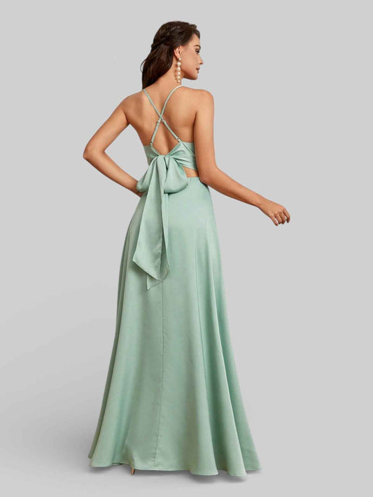 Vestido de Festa Trançado com Laço Livina