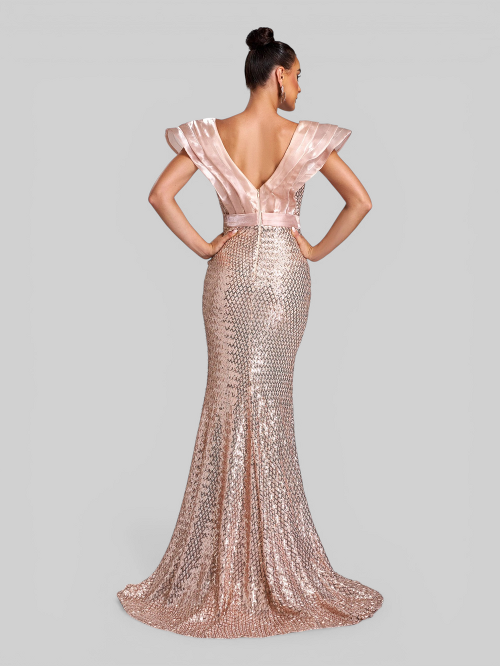 Vestido de Festa com Babados e Cinto Sidney New