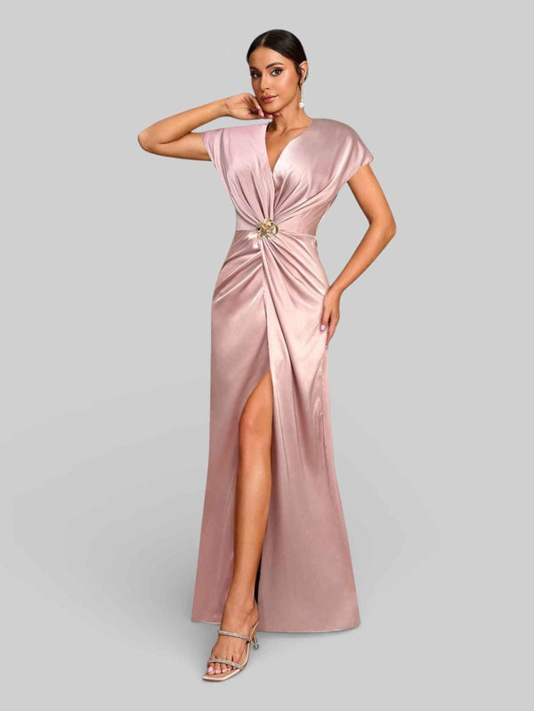 Vestido de Festa com Fenda Torcido Venus