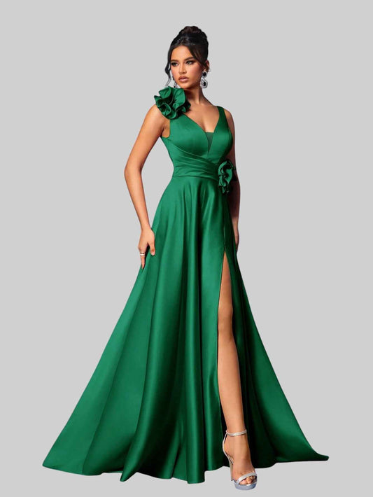 Vestido de Festa com Flores Premium Genebra