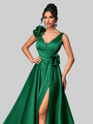 Vestido de Festa com Flores Premium Genebra