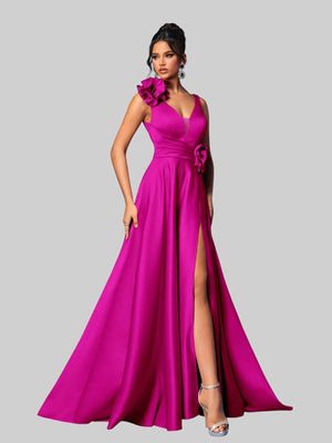 Vestido de Festa com Flores Premium Genebra