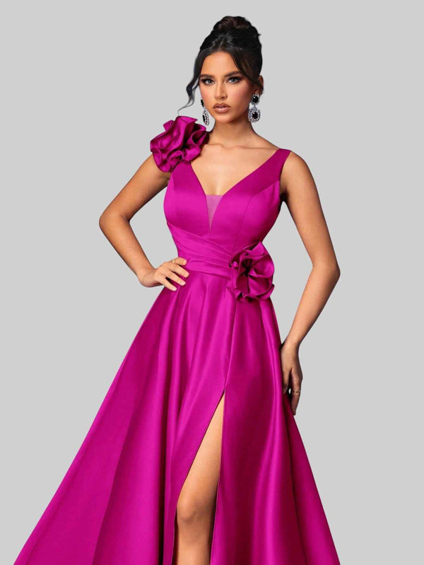 Vestido de Festa com Flores Premium Genebra