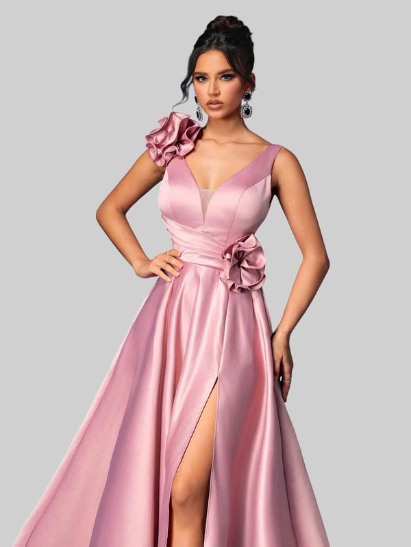 Vestido de Festa com Flores Premium Genebra