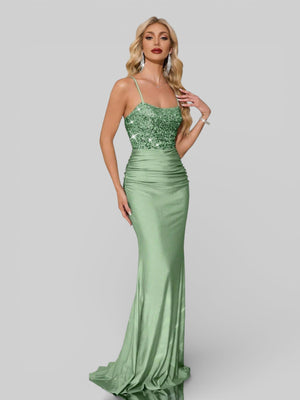 Vestido de Festa com Paetê Trançado Sereia - Aurea Dress