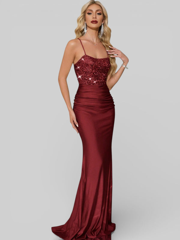 Vestido de Festa com Paetê Trançado Sereia - Aurea Dress