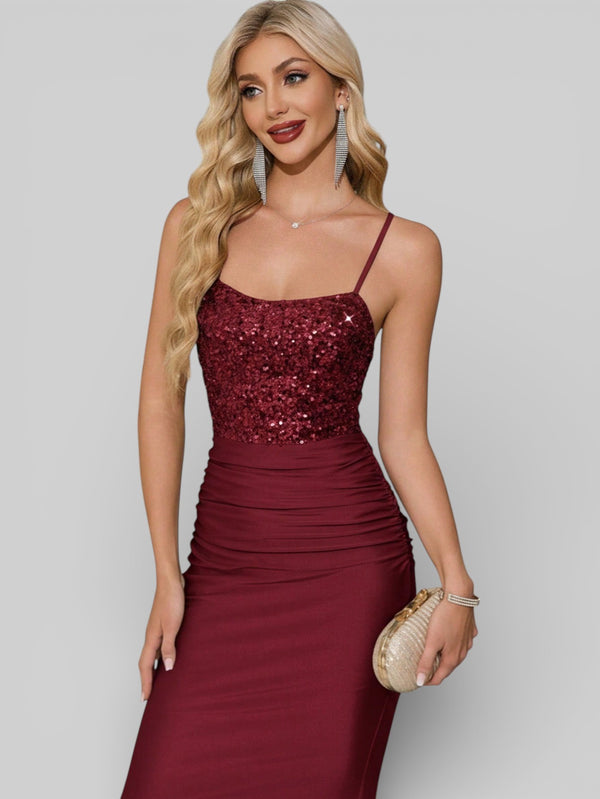 Vestido de Festa com Paetê Trançado Sereia - Aurea Dress