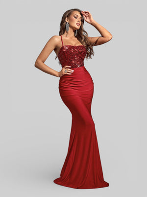Vestido de Festa com Paetê Trançado Sereia - Aurea Dress