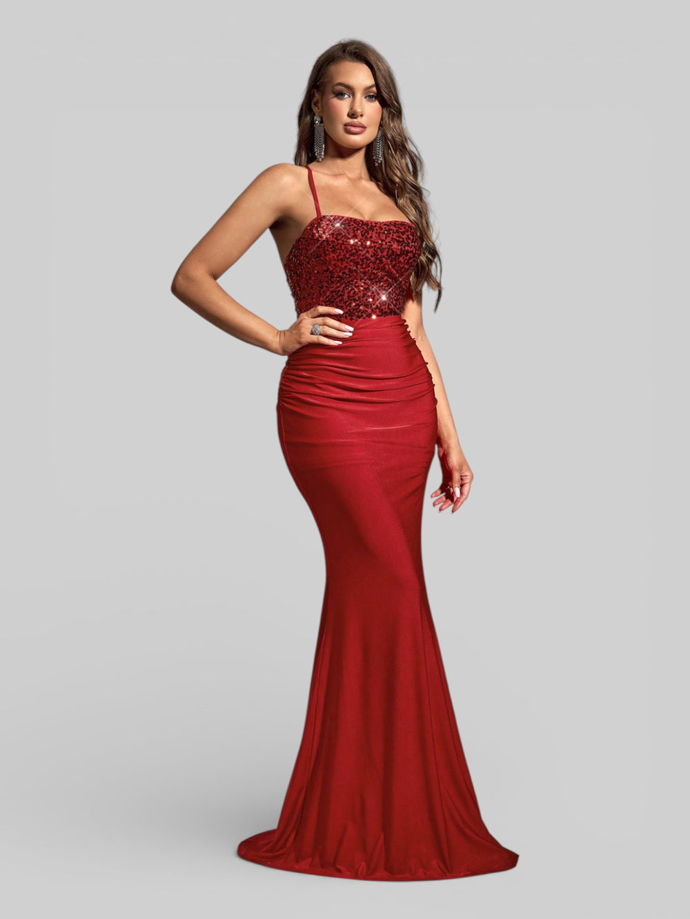 Vestido de Festa com Paetê Trançado Sereia - Aurea Dress