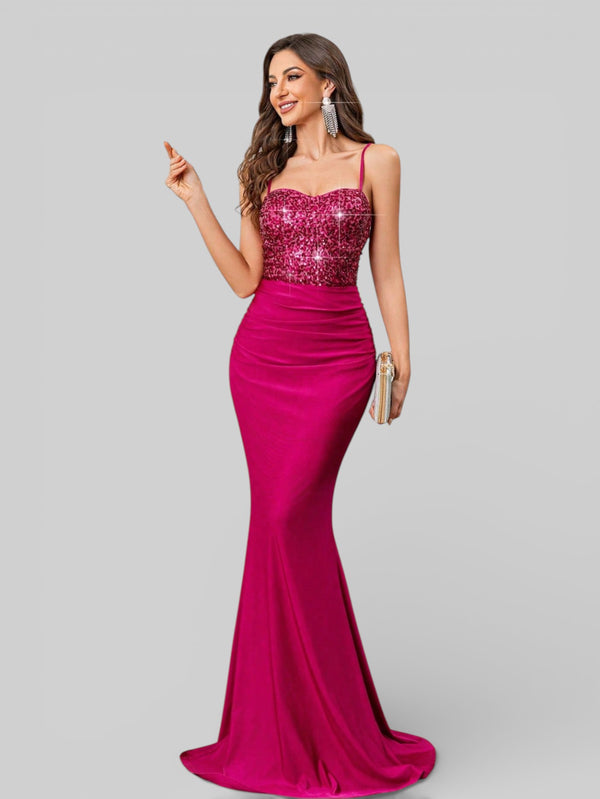 Vestido de Festa com Paetê Trançado Sereia - Aurea Dress