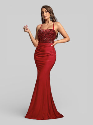 Vestido de Festa com Paetê Trançado Sereia - Aurea Dress