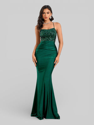 Vestido de Festa com Paetê Trançado Sereia - Aurea Dress