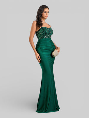 Vestido de Festa com Paetê Trançado Sereia - Aurea Dress