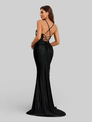 Vestido de Festa com Paetê Trançado Sereia - Aurea Dress