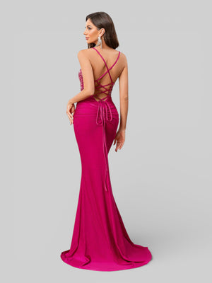 Vestido de Festa com Paetê Trançado Sereia - Aurea Dress