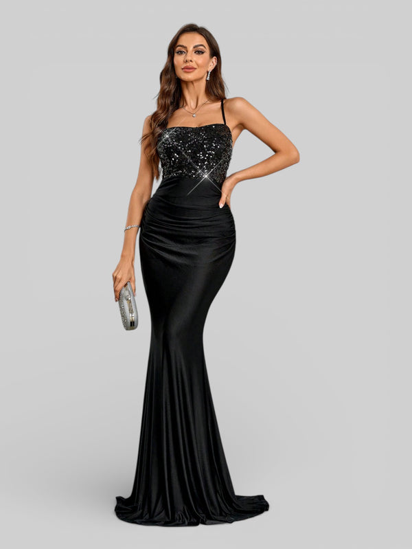 Vestido de Festa com Paetê Trançado Sereia - Aurea Dress