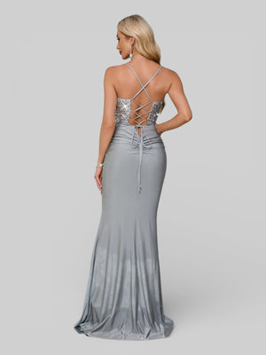 Vestido de Festa com Paetê Trançado Sereia - Aurea Dress