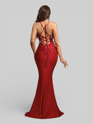 Vestido de Festa com Paetê Trançado Sereia - Aurea Dress