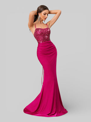 Vestido de Festa com Paetê Trançado Sereia - Aurea Dress