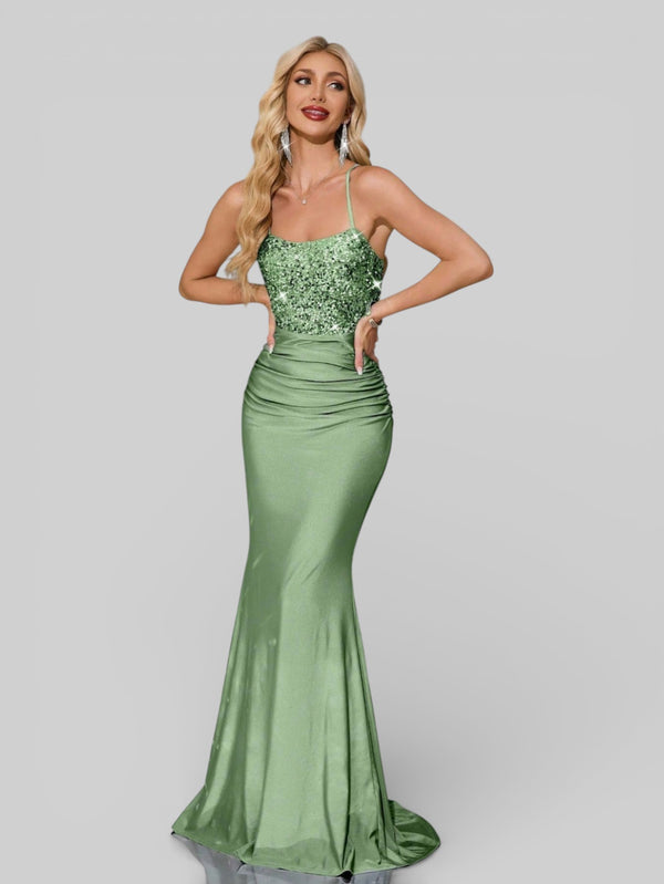 Vestido de Festa com Paetê Trançado Sereia - Aurea Dress