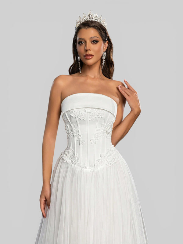 Vestido de Noiva com Bordado e Apliques Annie