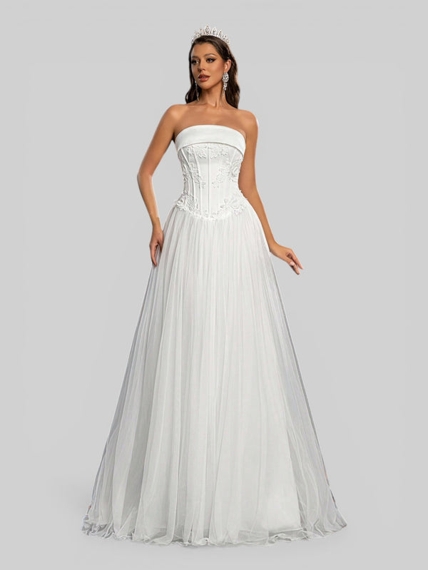 Vestido de Noiva com Bordado e Apliques Annie