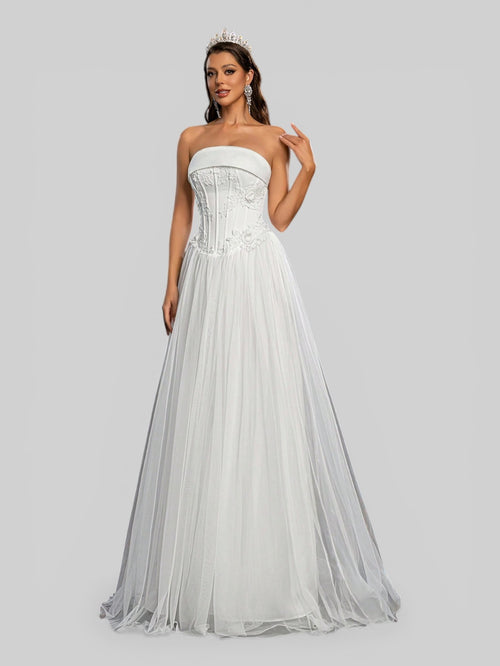 Vestido de Noiva com Bordado e Apliques Annie