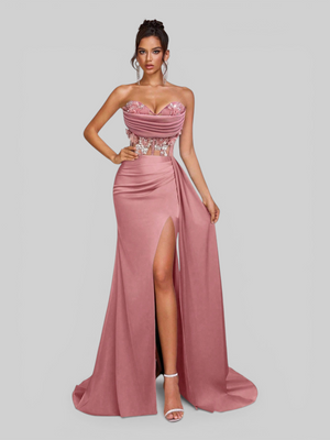 Vestido de Festa Longo Bordado e Paetê Famma