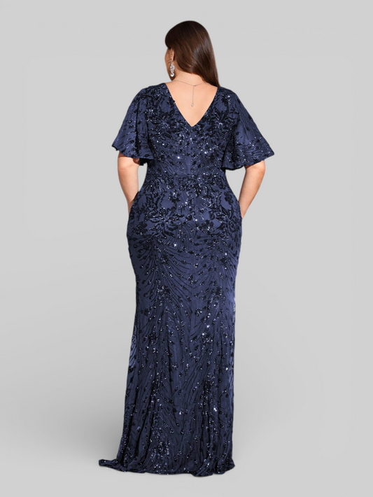 Vestido de Festa Plus Size Paetê Zanetti