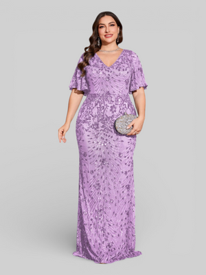 Vestido de Festa Plus Size Paetê Zanetti