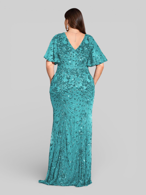 Vestido de Festa Plus Size Paetê Zanetti