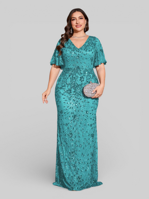 Vestido de Festa Plus Size Paetê Zanetti