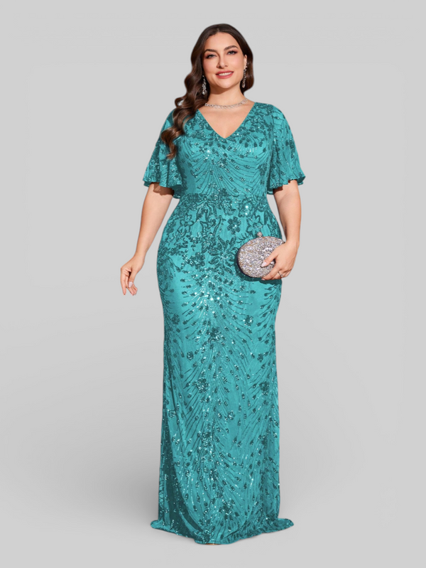 Vestido de Festa Plus Size Paetê Zanetti