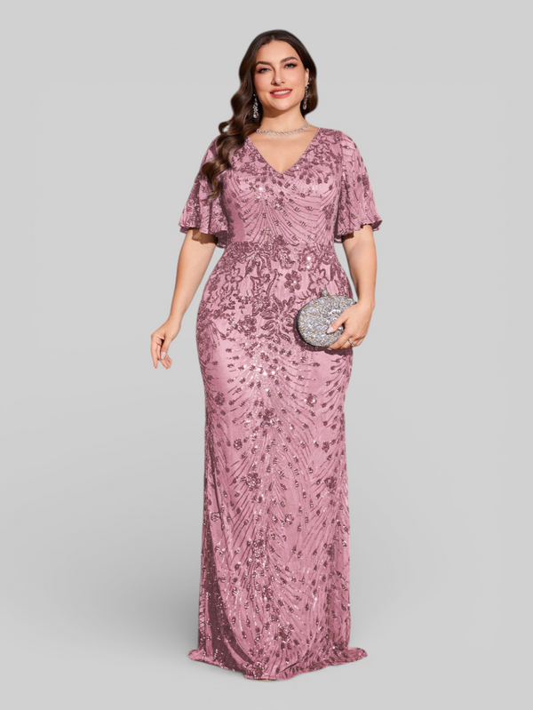 Vestido de Festa Plus Size Paetê Zanetti